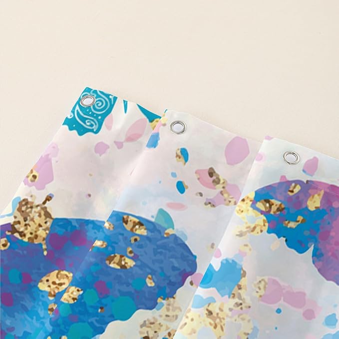 AILONEN Butterfly Shower Curtain for Bathroom, Blue Pink Tie Dye Butterfly Bath Curtain,Women Girls Bathroom Curtain,72" W*84" H Polyester Waterproof with 12 Plastic Hooks