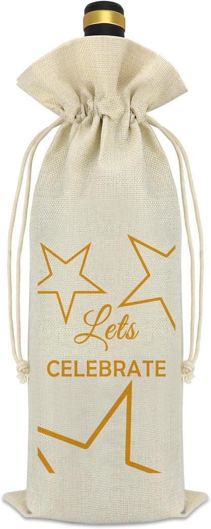 2024 Graduation Gifts Congratulations Gifts for Her Him Wine Bag Class Of 2024 Graduation Gifts Drawstring Burlap Reusable Wine Bottle Bag Graduation Gift for Daughter Son Niece Nephew Graduate Gifts