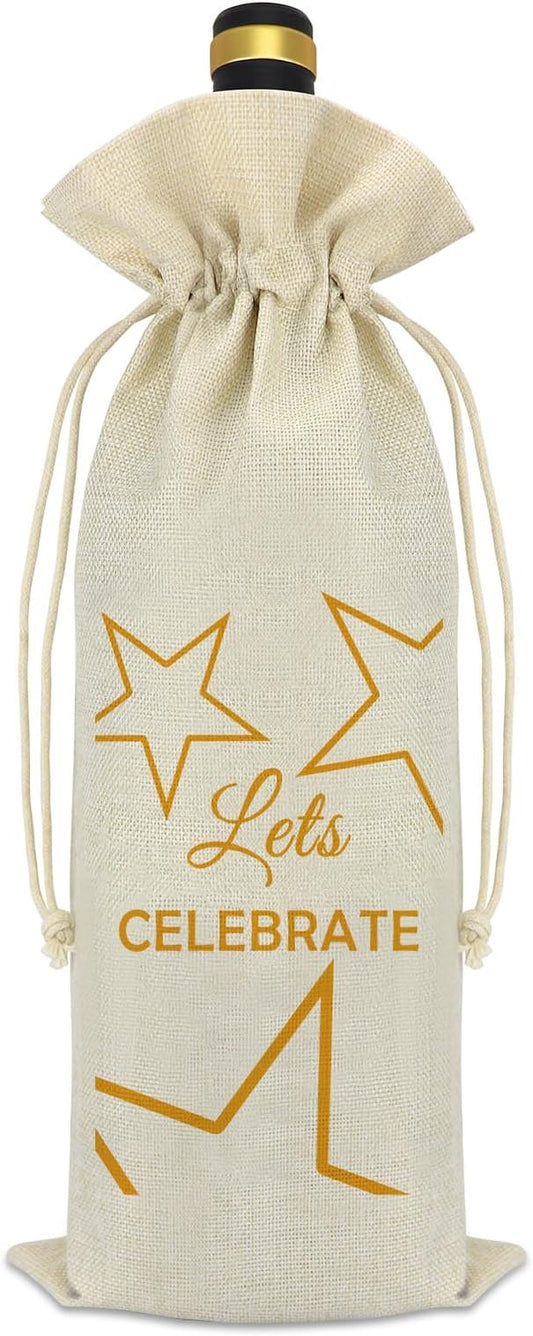 2024 Graduation Gifts Congratulations Gifts for Her Him Wine Bag Class Of 2024 Graduation Gifts Drawstring Burlap Reusable Wine Bottle Bag Graduation Gift for Daughter Son Niece Nephew Graduate Gifts