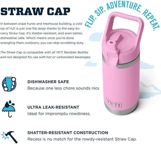 YETI Rambler Jr. 12 oz Kids Bottle, with Straw Cap