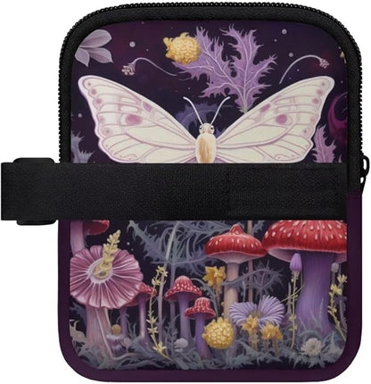 Butterfly Mushroom Gym Cup Pouch with Strap Water Bottle Storage Bag 20oz 40oz IceFlow Tumbler Pouch for Stanley Accessories