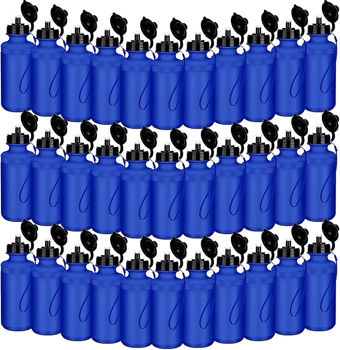 72 Pcs Sports Water Bottles Bulk 20 oz Plastic Water Bottles Reusable Squeeze Water Bottles Team Bottles with Pull Top Cap for Adults Kids Outdoor Cycling Fitness