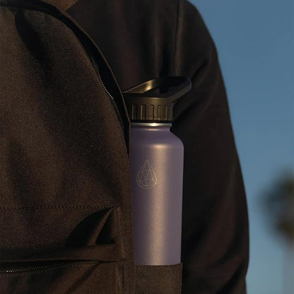 37 oz Insulated Water Bottles with Twist Cap, Stainless Steel Water Bottle, Leak Proof Metal Water Bottle, Resuable Thermos BPA Free Flask, Purple