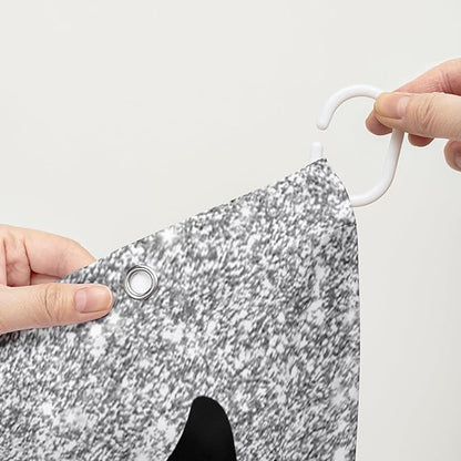 AILONEN Mr Mrs Black and Red Shower Curtain,Love Hearts Pattern Mr Right Mrs Always Right Theme Bath Curtain,Modern Print Decoration Waterproof Shower Curtain with 12 Plastic Hooks, 36" W*72" H