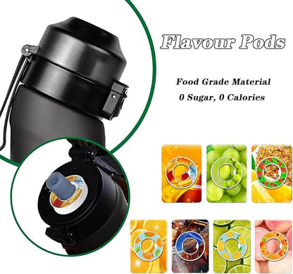 Air Water Bottle, Air Water Bottle with 7 Flavor Pods, 650ML Air Drinking Water Bottle Starter Set with Flavour Capsules, BPA Free 0% Sugar Water Cup For Outdoor Sports, Birthday Gifts