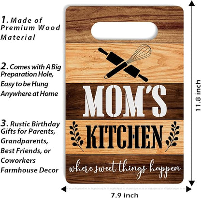 Farmhouse Kitchen Decor, Mother Gifts, Kitchen Signs Wall Decor, Mom's Kitchens Where Sweet Things Happen Wood Sign, Kitchen Gifts for Mom, Mother's Day Thank You Gifts 8 x 12 Inch