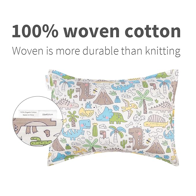 ALVABABY Toddler Pillow Cover Fits 13 x 18,12x 16 Kids Pillow 2 Pack Small Cotton Sleep Travel Pillowcases with Envelope Baby Children Pillowcase for Boys Girls Astronaut 2TPW14