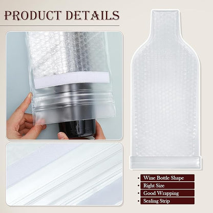 20 Pcs Reusable Wine Bag for Travel Wine Bottle Protector Sleeve for Airplane Car Cruise Protection Luggage Leak Proof