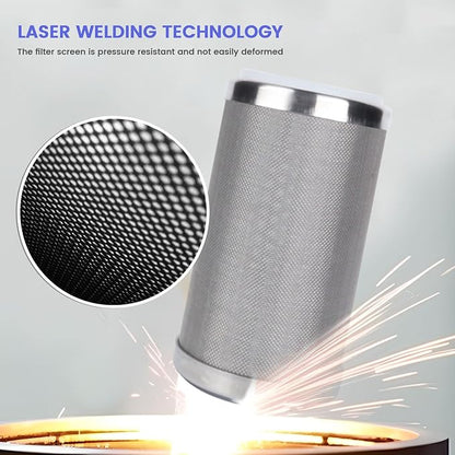 Amwater Stainless Steel Cleanable Wire Mesh Filter Cartridge 5”Length,2.5"OD(25 Micron)