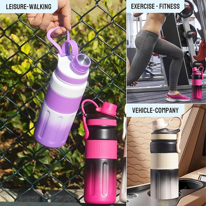 Comeon Insulated Stainless Steel Water Bottle with Lid, 24 OZ Leak Proof Vacuum Sports Water Flask for Gym, Travel, Bike, Camping