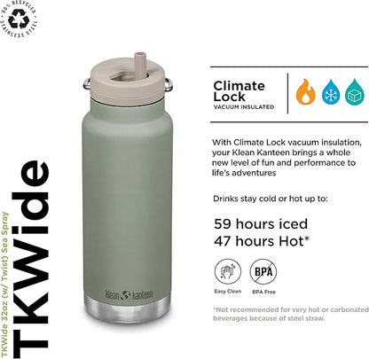 KLEAN KANTEEN Wide Twist Cap Bottle 32oz, 1 EA