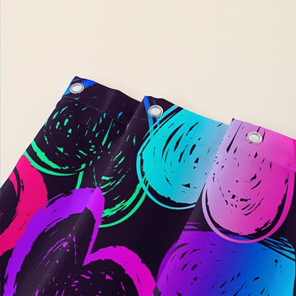 AILONEN Hearts Shower Curtain for Bathroom, Colorful Hearts Love Theme Bath Curtain for Kids Girls Women,Abstract Hearts Print Black Shower Curtain Waterproof with 12 Plastic Hooks, 48" W*72" H