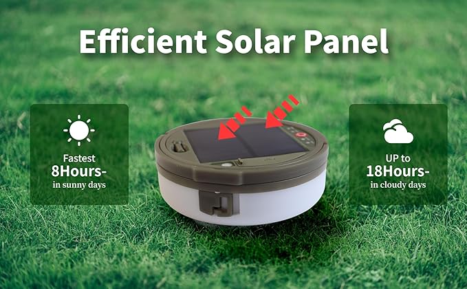 Solar Camping String Lights, 2 in 1 Solar Battery String Light Lantern Waterproof 39.4ft 8 Modes, Solar String Lights for Camping 3600mAh Rechargeable String Lights