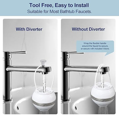 Bathtub Water Filter, Bath Ball Filter, Tub Filter for Bathtub, 8-Stage Bath Filter for Tub, 2500 Gallons of Filtration, Reduces Contaminants, Purify Bathwater for Healthier Hair&Skin, BPA Free