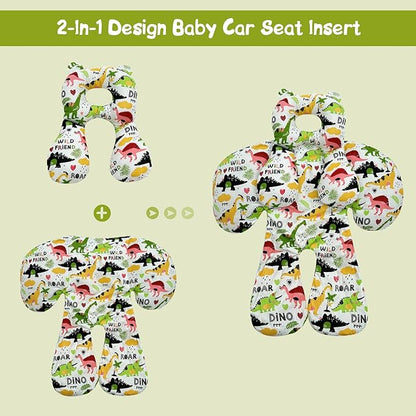 Baby Toddler Stroller Pillow for Newborn, Infant Car Seat Insert Carseat Sleeping Cushion, 2-in-1 Body Ultra-Soft Comfort Support