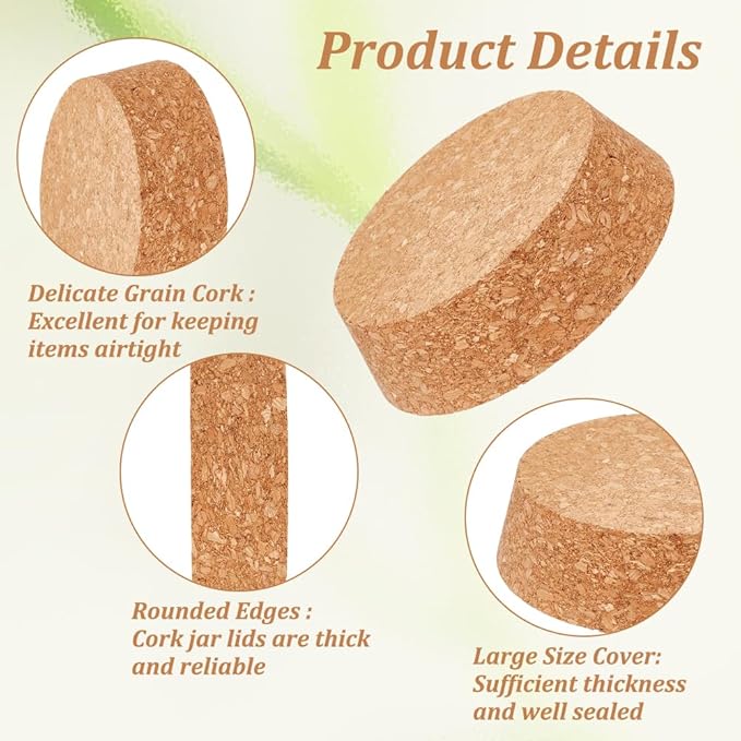 OLYCRAFT 4 Pcs Large Cork Stoppers Tapered Cork Plugs Wood Corks Lids Bottle Lids Cork Stoppers 3.7~4.3 inch Wine Bottle Stoppers Wood Jar Cork for Kitchen Wedding Favor Canning - 3.2cm Thick