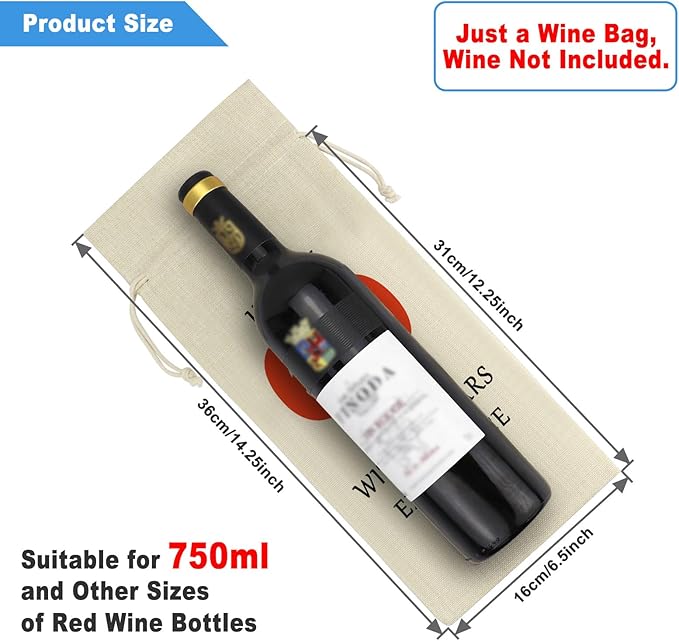 60th Gifts Idea 60th Birthday Decorative Wine Bag Funny 60 Year Old Birthday Gifts for Women Men Happy 60th Birthday Retirement Gift for Grandmother Grandpa Aunt Dad Mom Birthday Party Wine Bottle Bag