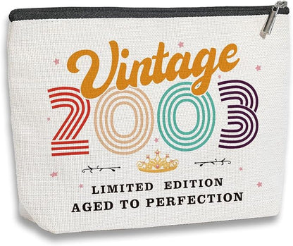 21st Birthday Gifts for Her, 2003 Vintage Makeup Bag, Best 21 Year Old Birthday Gift Ideas for Sisters, Besties, Friends, BFF, Soul Sister, Little Sister, Funny Anniversary Ideas for Her