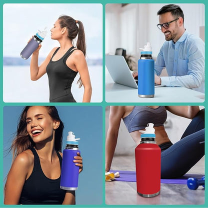 2PCS Bottle Adapter for Cirkul to YETI Rambler | BPA Free Plastic, Food Grade Silicone Fits for YETI Rambler Water Bottles(Black)