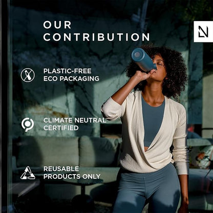 LARS NYSØM Stainless Steel Insulated Water Bottle 12oz 17oz 25oz 34oz 51oz | BPA-free Insulated Thermo Flask for Hot and Cold Beverages | Leakproof Drinking Bottle (Cool Grey, 34oz)