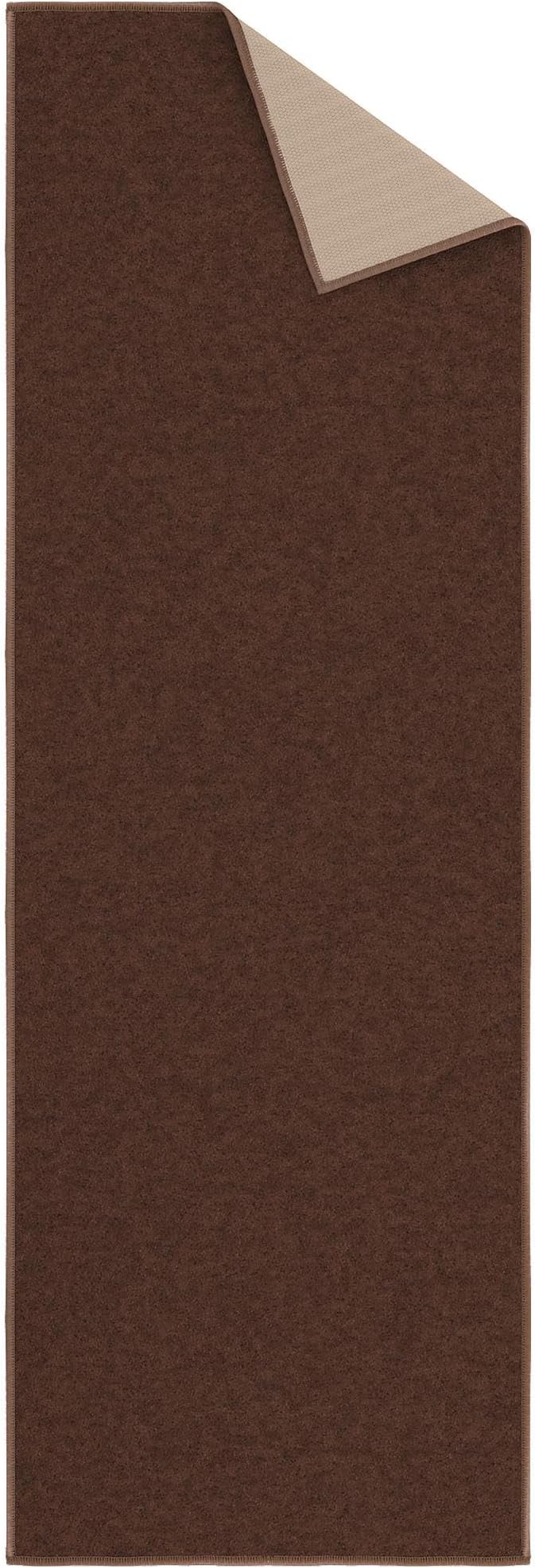 Machine Washable Modern Solid Design Non-Slip Rubberback 2x5 Traditional Runner Rug for Hallway, Kitchen, Bedroom, Entryway, 20" x 59", Brown