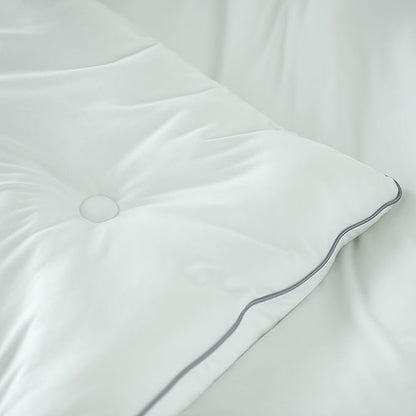 KASENTEX Super-Duper Ultra Soft Lightweight Jersey Knit Twin Comforter Set, Smooth Bed Sets 2 Piece Breathable Bedding, Light Plain White Comforters Twin Size for Kids Boys Girls Teen, 68x90in