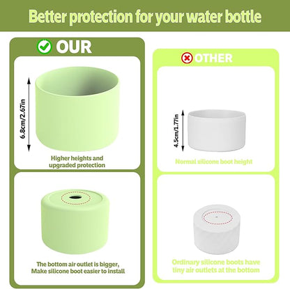 2PCS Silicone Water Bottle Boot for Owala 24oz 32oz 40oz,Anti-Slip Protective Sleeve Bottom Bumper Protector for FreeSip, Twist, and Flip Water Bottles