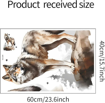 Waterproof Removable Vinyl PVC Wolf Safari Animal Wall Decal Wall Sticker for Nursery School Classroom Livingroom Bedroom Bathroom Decor Peel Stick Art Wallpaper Stickers,Room Decals