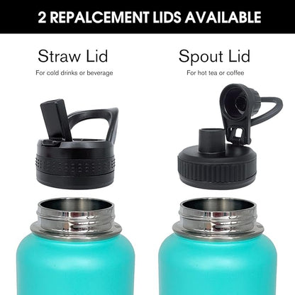 4pack 32 oz Insulated Water Bottle With Straw, Stainless Steel Sports Water Cup Flask with 2 Lids, Wide Mouth Travel Thermal Mug,Pink gradient