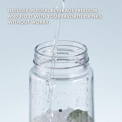 WOKY Ecozen 27oz Water Bottle - Clear Aesthetic Water Bottle with Silicone Carry Strap, Leak Proof and Reusable, Ideal for Gym, Travel, and Everyday Use (Clear)