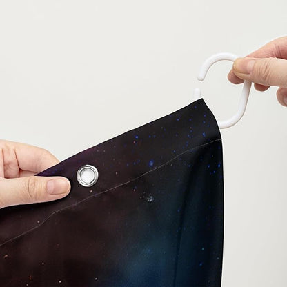 AILONEN Wolf Shower Curtain,Boho Moon Wolf Bath Curtain for Bathroom Decor,Galaxy Wolf Polyester Waterproof Whit 12 Plastic Hooks 48" W*72" H