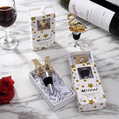 Miicol Wine Bottle Stopper, Prosecco Stopper, Gold Wine Stopper, Personalised Champagne Stopper, Initial Wine Stopper, Funny Prosecco Gift, Wine Lovers Gift, Kitchen Decor, Letter M