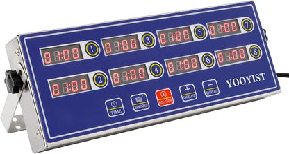 Professional Commercial 8 Channel Multiple Kitchen Timers Digital Calculagraph Programmable Loud for Restaurant Food Fryer Baking Cooking Stainless Steel Heavy Duty