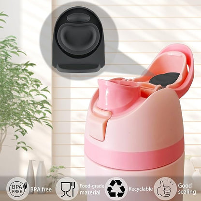 5PCS Replacement Stopper Compatible with Owala FreeSip 19/24/32/40oz, Silicone Anti-Spill Water Bottle Top Lid Replacement Parts, BPA-Free Seal Bottle Cap Mouth Stopper Gasket (Black)