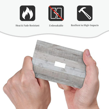 Rustic Grey Wood Shiplap 1 Gang Light Switch Cover Decorative Vintage Country Single Toggle Wall Plate Switchcovers Electrical Switchplate Home Decor for Farmhouse Livingroom Bedroom Kitchen Decor