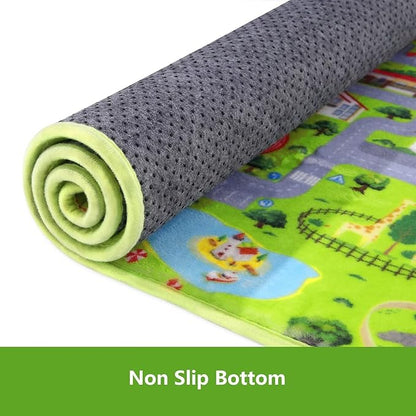 Kids Playmat City Life Carpet Playmat 3x5 Ft Town City Road Map Car Mat Play Mat Educational Learning Carpet Area Rug Soft Non Slip Area Rug Kids Girls Toddler Children Bedroom Nursery Room,Grey