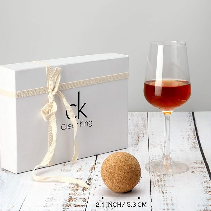 2 Pieces Wine Cork Ball Wooden Cork Ball Stopper for Wine Decanter Carafe Bottle Replacement (2.1 Inch/ 5.5 cm)