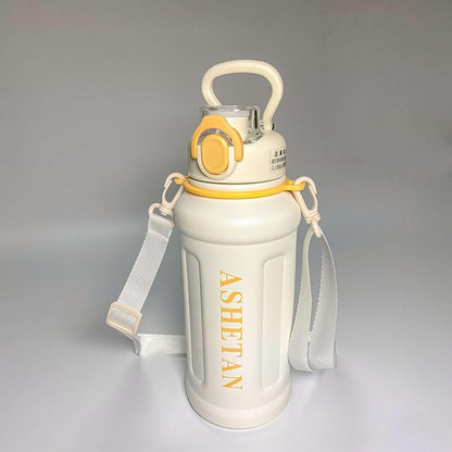 Large Capacity 32oz Insulated Cup, 316 Stainless Steel Water Bottles With Straw And Lifting Rope, Portable For Sports And Travel