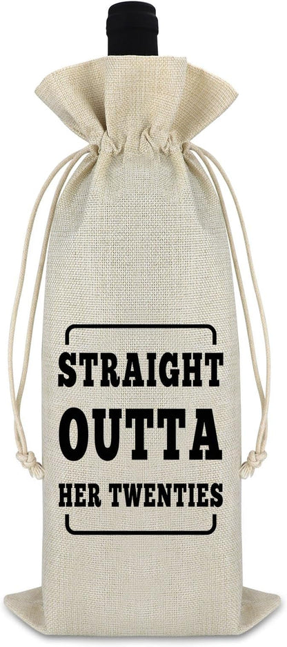 30 Years Old Happy Birthday Gift Wine Bag Funny 30th Birthday Gifts for Women Cotton Wine Wrap Bag Turning 30 Gifts Burlap Wine Bottle Bag 30th Anniversary Ideas Gift for Mom Wife Friend Sister