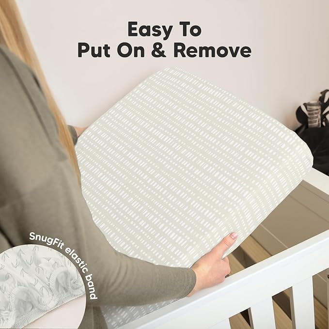 2-Pack Organic Crib Sheets for Boys, Girls - Jersey Fitted Crib Sheet, Baby Crib Sheets Neutral, Crib Mattress Sheet, Cotton Crib Sheets, Breathable Crib Sheet, Baby Mattress Sheets (Fleur)