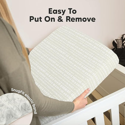 2-Pack Organic Crib Sheets for Boys, Girls - Jersey Fitted Crib Sheet, Baby Crib Sheets Neutral, Crib Mattress Sheet, Cotton Crib Sheets, Breathable Crib Sheet, Baby Mattress Sheets (Fleur)