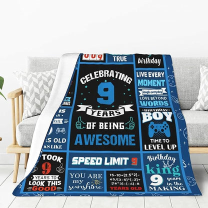 9 Year Old Boy Gifts Birthday Gifts for 9 Year Old Boys, Kids Blanket 50 x 60 Inches Warm Flannel Throw Blankets for Boys 9 Year Old Boy Birthday Gifts Ideas