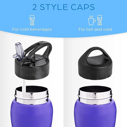 Insulated Stainless Steel Metal Water Bottle with Straw Lid - Vacuum Insulated Water Bottles, Keeps Hot and Cold - Sports Canteen Bottle