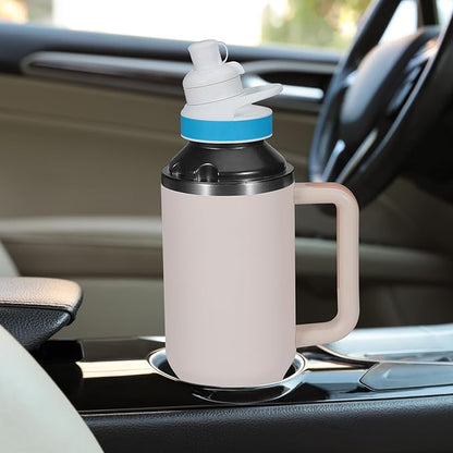 Aobiono Water Bottle Adapter for Stanley 40oz Quencher Tumbler to Cirkul, Lid Cap Converter Accessories, BPA Free Plastic, Food Grade Silicone Gasket Leakproof (Black-2Pcs)