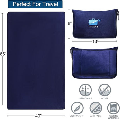 2 in 1 Travel Blanket with Neck Pillow Compact Sleeping Support Women 2024 Summer Winter Vacation Essentials European Mexico Costa Rica Bahamas Alaska Japan Italy Amazon Africa Hawaii Trip Must Haves