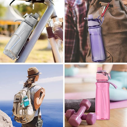 FEIJIAN Mist Water Bottle,32oz Sports Water Bottle with 2-IN-1 Mist & Sip Function, BPA-Free Plastic Water Bottles, Misting Water Bottle, Leakproof & Lightweight, Ideal for Fitness and Outdoor, Green