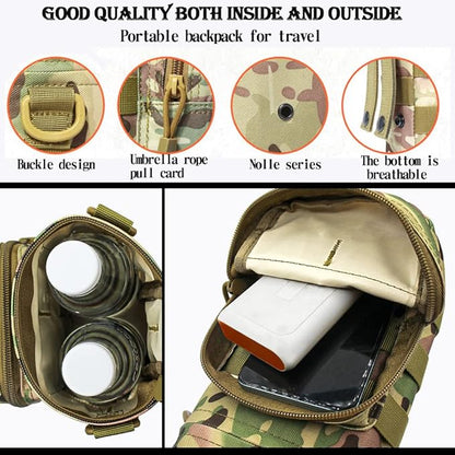 Outdoor Military Tactical Water Bottle Bag, Multi-Function Mount Water Bottle Bag for Camping Trip, with Adjustable Shoulder Strap, Large-Capacity Water Bottle Bag on Waist