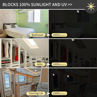 Portable Blackout Shades 100% Blackout Curtains for Bedroom Small Window Curtains No Light Kitchen Windows Insulated for Nursery for Baby Travel Curtain,Black,56" W x 40" L,1 Panel