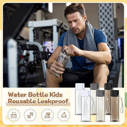 Mifoci 30 Pcs Water Bottle Bulk 17 oz Plastic Sports Water Bottles for Adults Reusable Leak Proof Portable Drink Bottles Large for Travel Camping Fitness Office(Stylish Color)