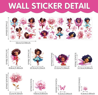 Butterfly Girl Wall Decals with Quotes, Colorful Butterflies and Motivational Lettering, Wall Stickers for Nursery, Girl Bedroom or Dance Room (UV24Y10214T)